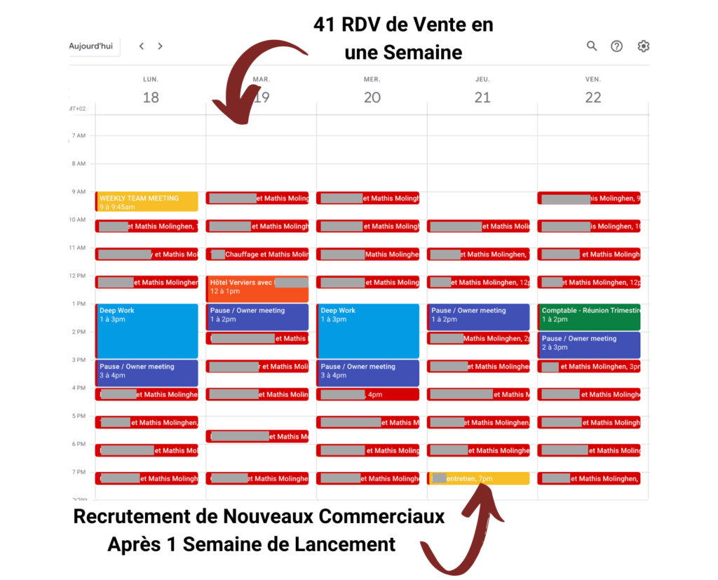 Calendrier des réservations